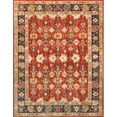 Pasargad Home Melody Collection Hand-Knotted Lamb'S Wool Area Rug- 9 Ft. 1 In. X 11 Ft. 8 In. P-45 RUST 9X12